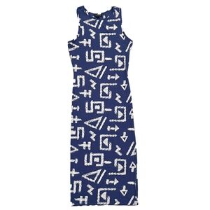 Topshop Blue Abstract Symbol Bodycon Dress | US Size 6